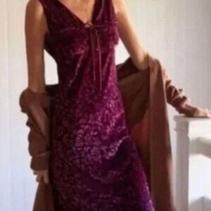 Anthropologie Purple Velvet Dress